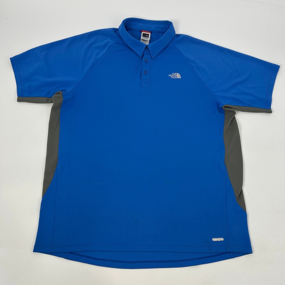 The North Face Shirt Mens XXL 2XL Blue VaporWick Polo Short Sleeve - Picture 2 of 10